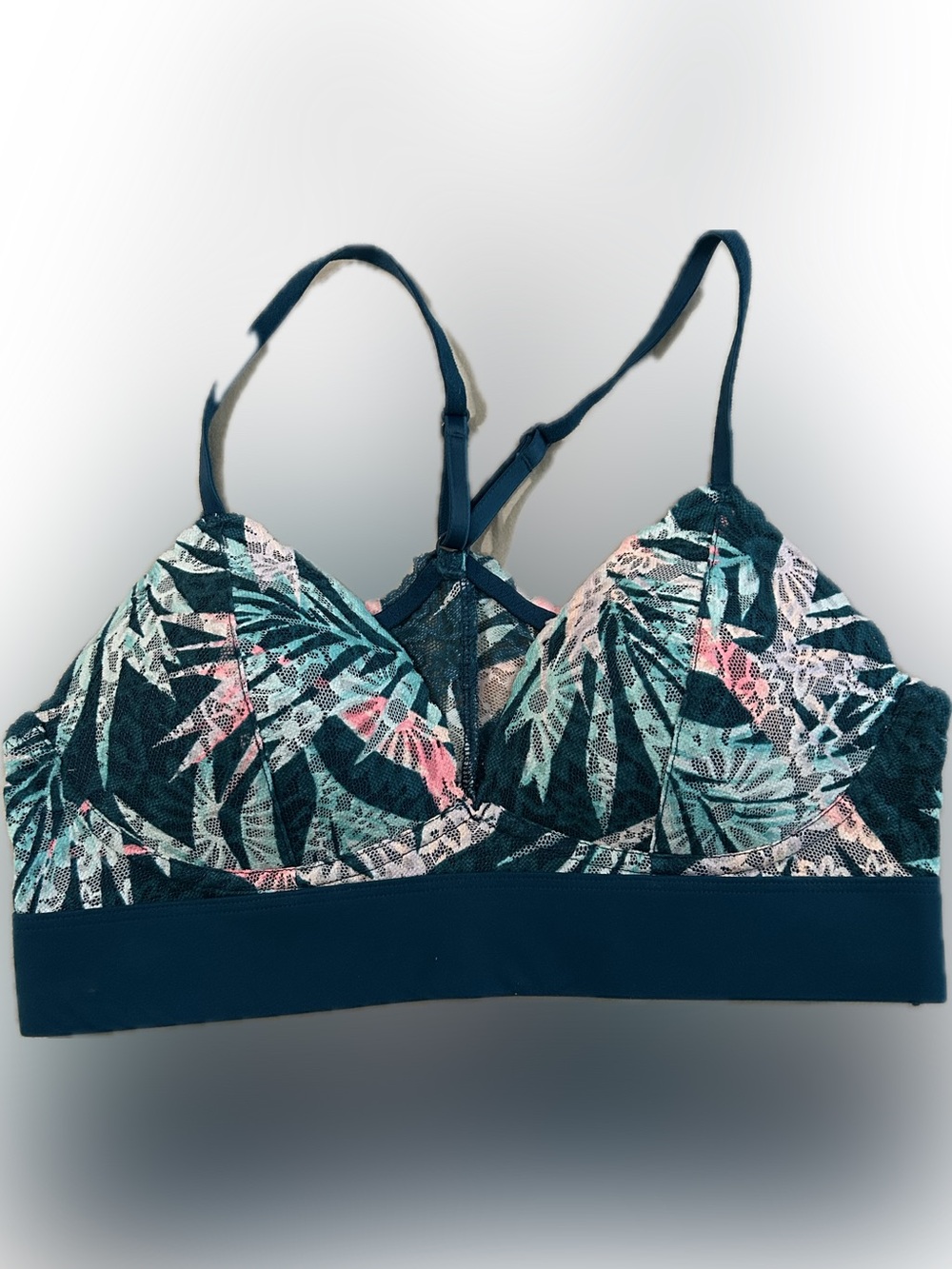 PINK Victoria's Secret Lace Bralette in Teal, Pink and Navy